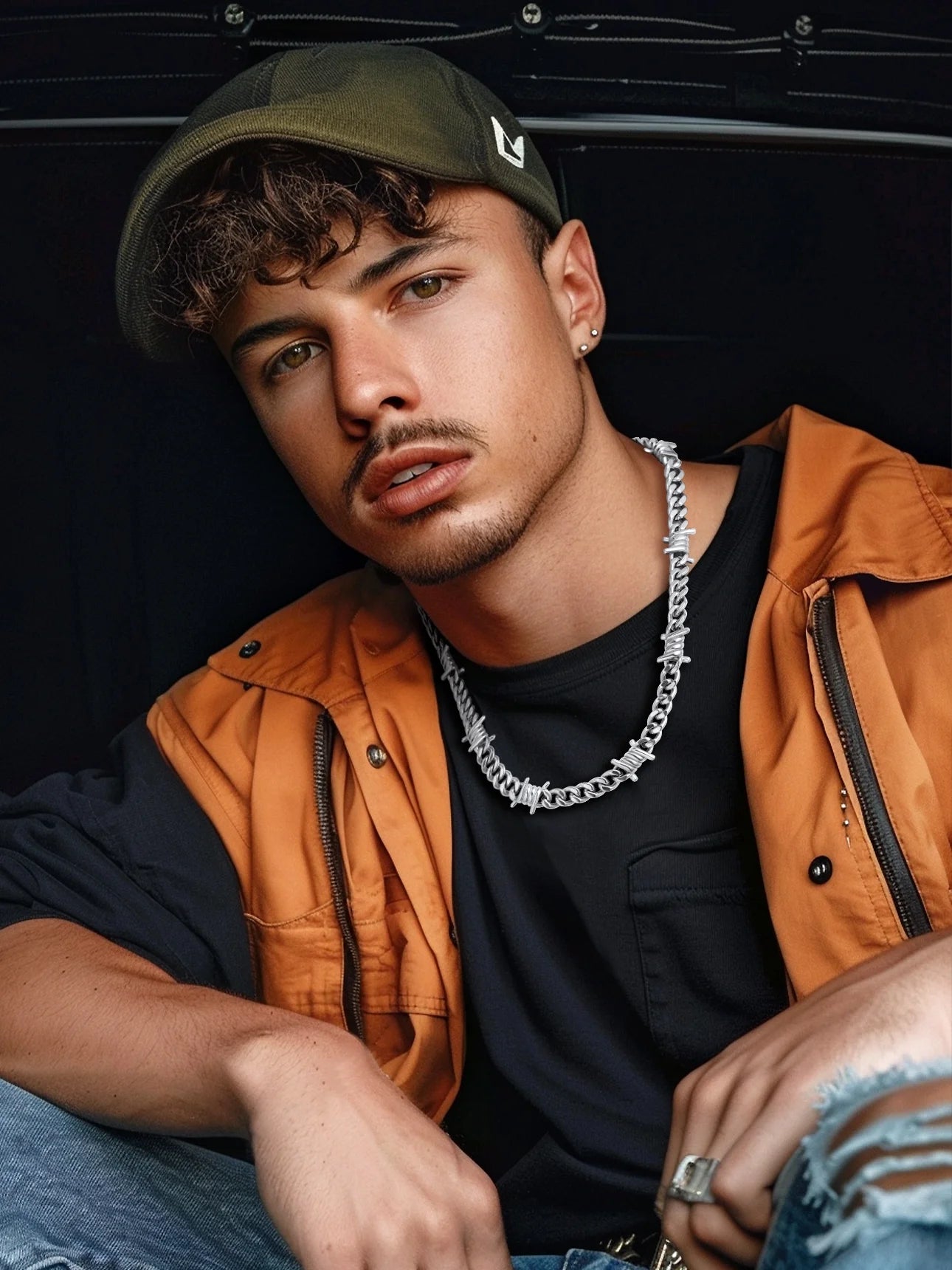 Thorns Cuban Chain for Men 9MM Thick Barbed Wire Choker Necklace Birthday Father'S Day Gift for Dad Son Husband, 20 Inch