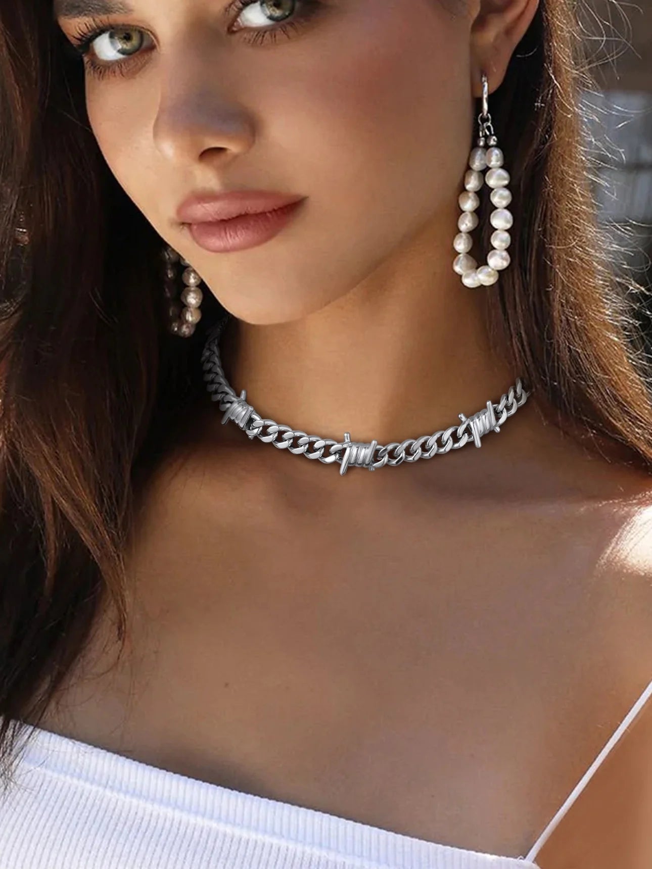 Thorns Cuban Chain for Men 9MM Thick Barbed Wire Choker Necklace Birthday Father'S Day Gift for Dad Son Husband, 20 Inch