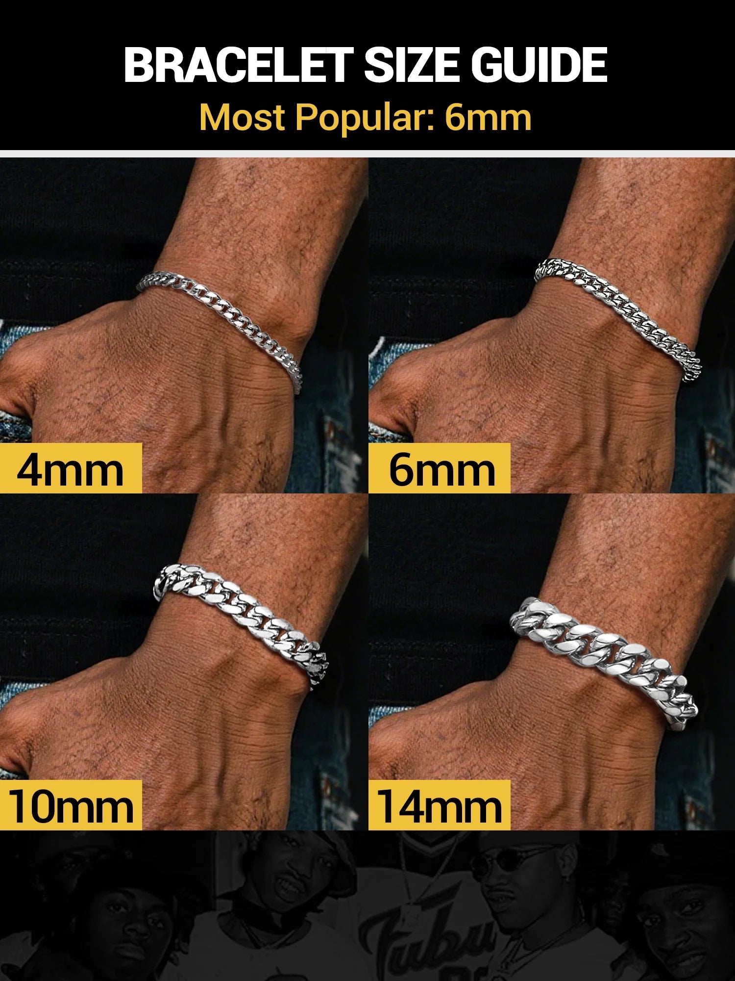 Bracelet for Men Chunky Cuban Bracelet 10MM 7.5 Inch Chain Bracelet Stainless Steel Gift for Him