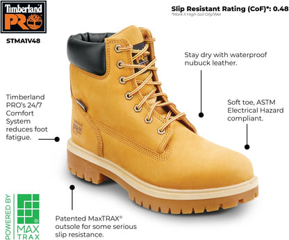 6IN Direct Attach Men'S Soft Toe Maxtrax Slip-Resistant Work Boot